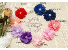 Petite CHIFFON MESH Flowers (5cm), Pack of 3